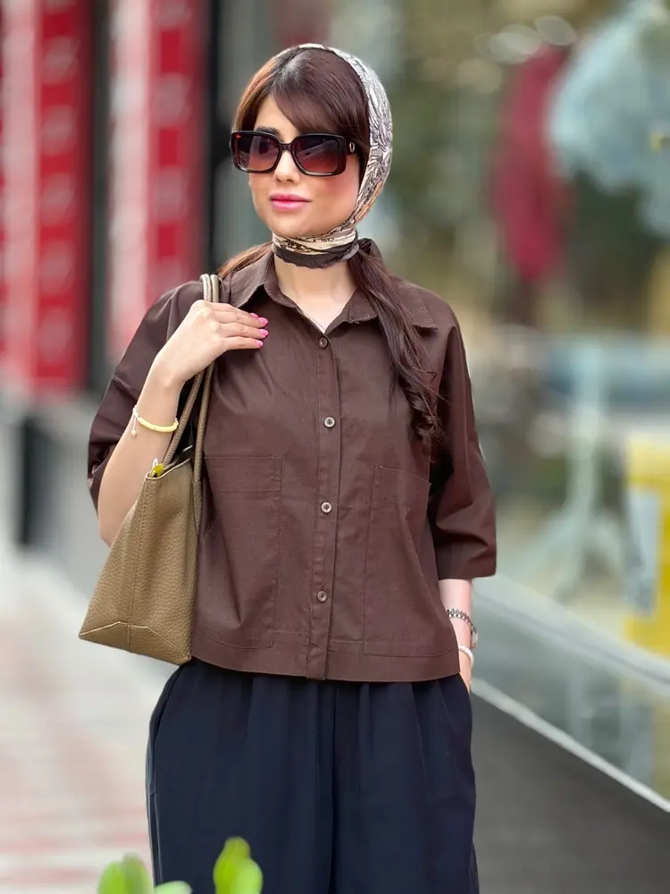 شومیز باکسی کتان تابستانه